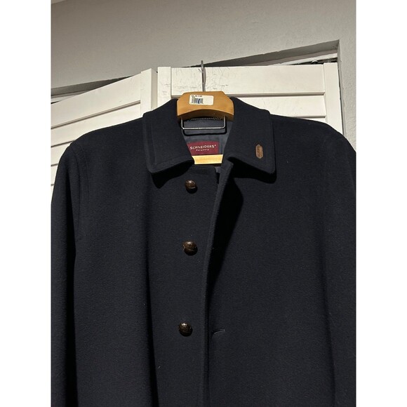 Schneiders Salzburg Men’s Classic Wool Cashmere Coat size 44US No Tag Navy Blue - Picture 2 of 8